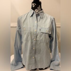 Ralph Lauren,Lauren Jeans Co Women’s Classic Light Blue Button-Down Shirt Size:S
